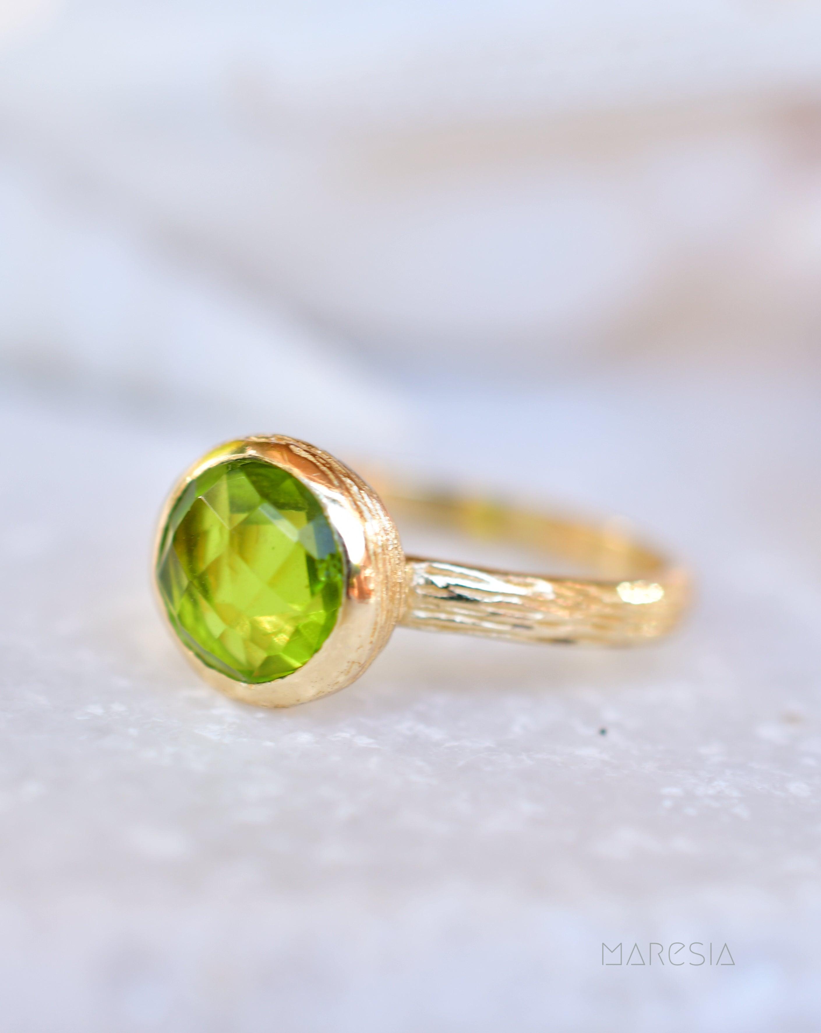 Renata Peridot Hydro Gold Ring ~ 18k Gold Plated ~ SMR116 - Maresia Jewelry