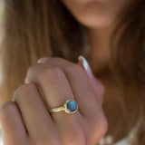 Rainbow Labradorite Ring ~ 18k Gold Plated ~ - Maresia Jewelry