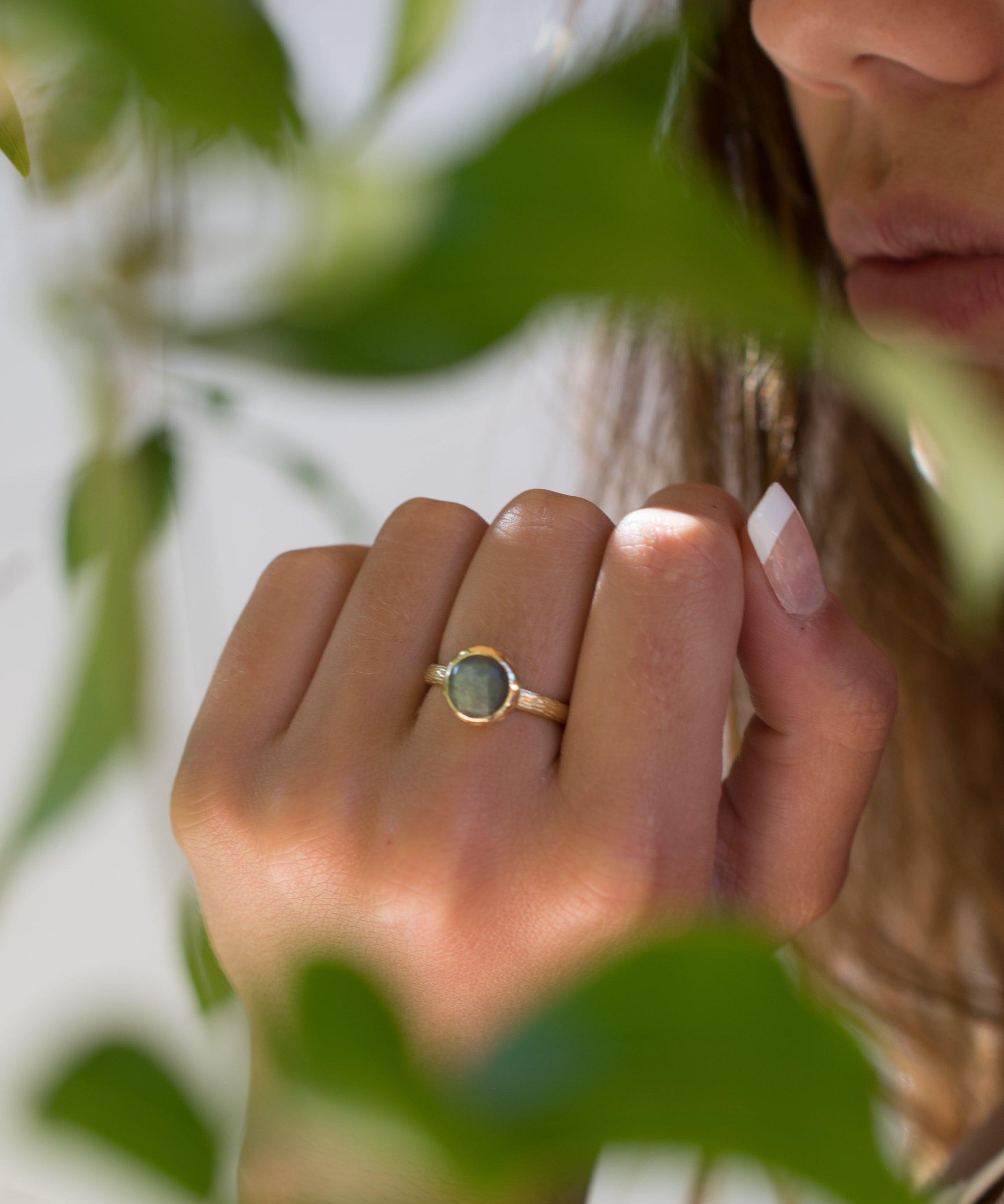 Rainbow Labradorite Ring ~ 18k Gold Plated ~ - Maresia Jewelry