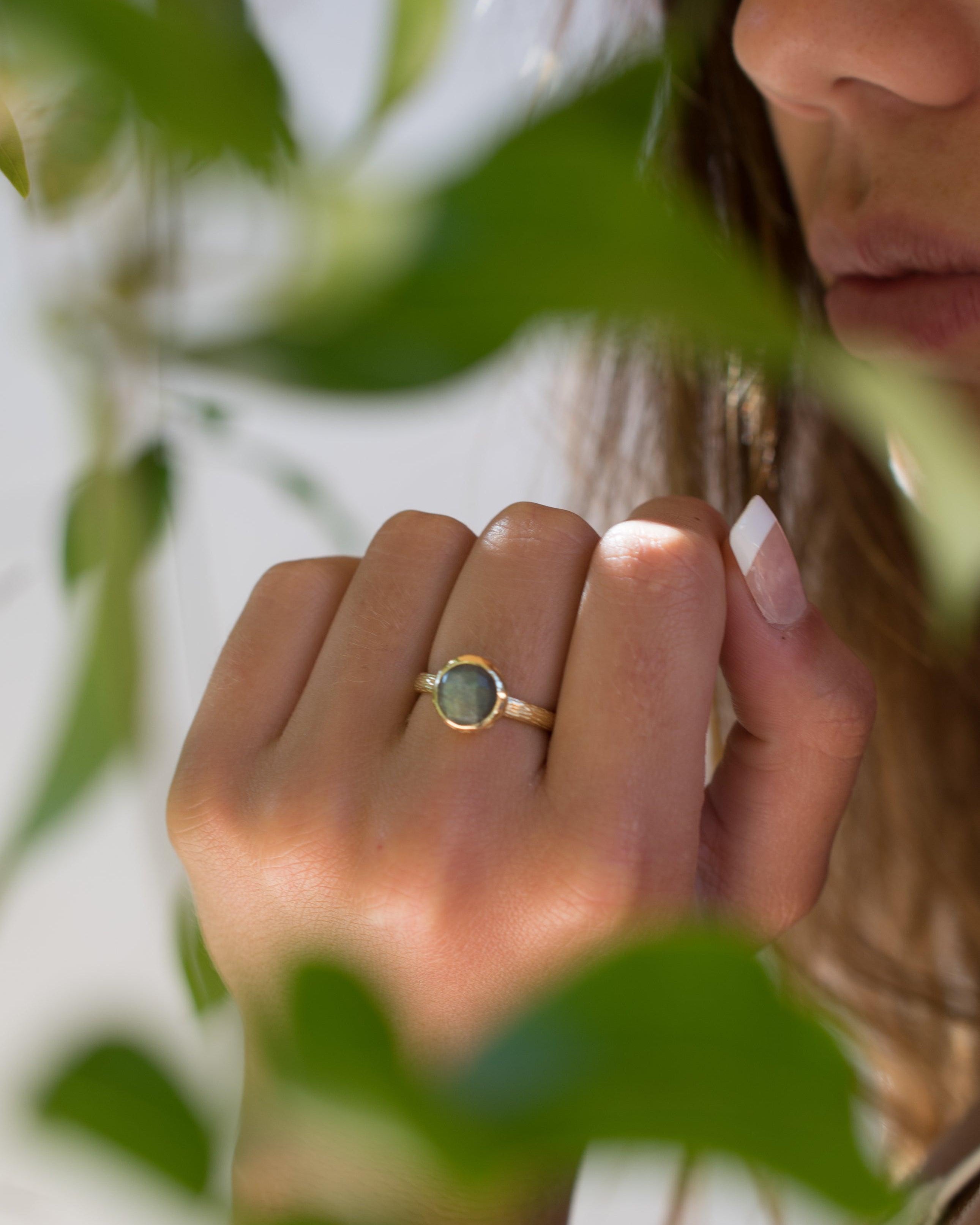 Rainbow Labradorite Ring ~ 18k Gold Plated ~ - Maresia Jewelry