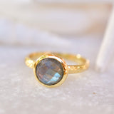 Renata Rainbow Labradorite Ring ~ 18k Gold Plated ~ SMR122 - Maresia Jewelry