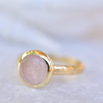 Renata Rose Quartz Gold Ring ~ 18k Gold Plated ~ SMR120 - Maresia Jewelry