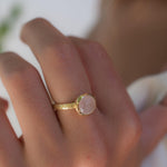 Rose Quartz Gold Ring ~ 18k Gold Plated ~ - Maresia Jewelry