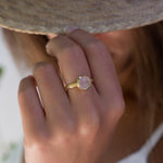Rose Quartz Gold Ring ~ 18k Gold Plated ~ - Maresia Jewelry