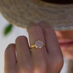 Rose Quartz Gold Ring ~ 18k Gold Plated ~ - Maresia Jewelry