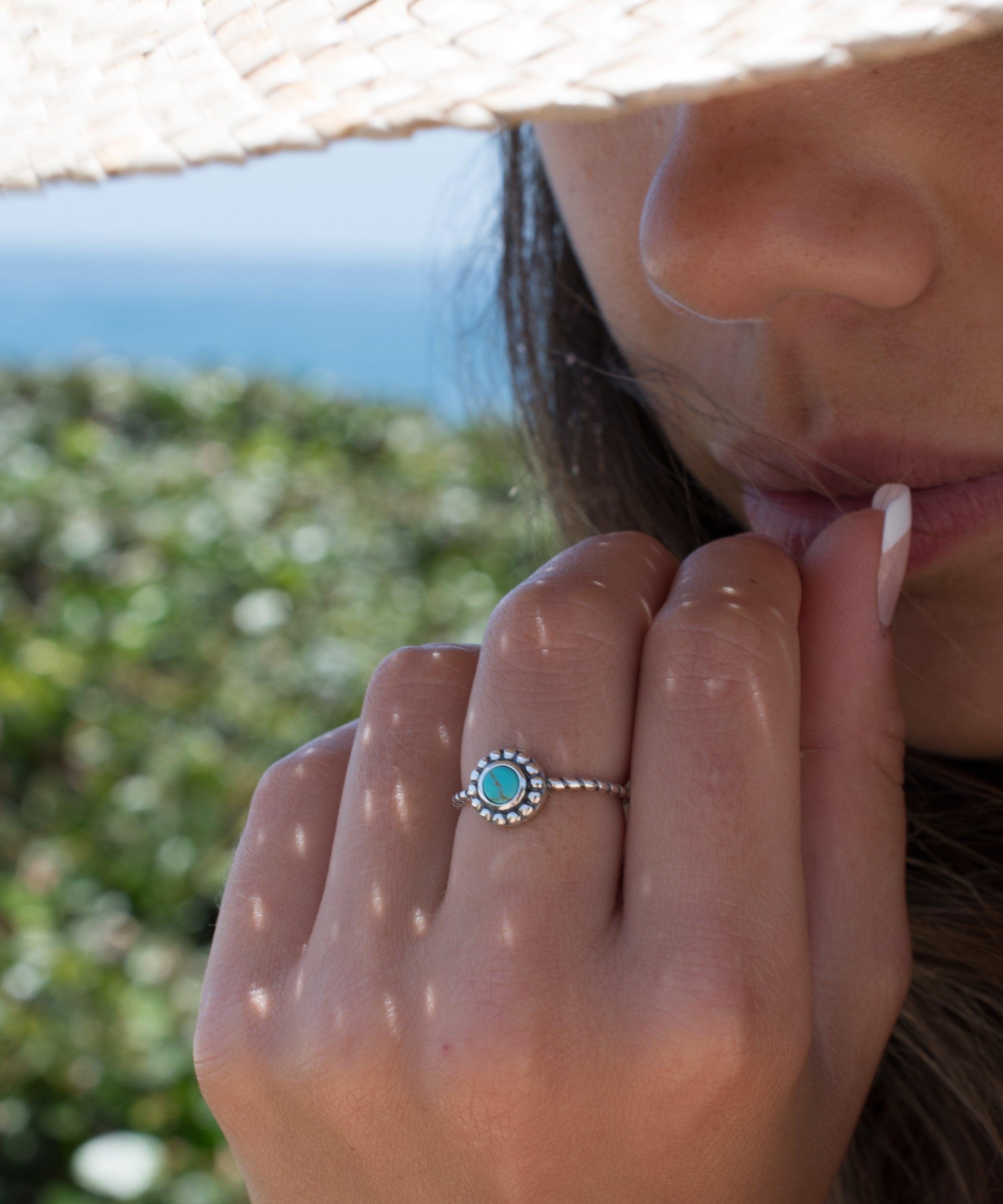 Rio Tavares Turquoise Ring ~ Sterling Silver 925~SMR023 - Maresia Jewelry