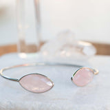 Rose quartz Adjustable Bracelet ~ Gold Plated 18k or Silver Plated ~ Handmade ~Statement~Bohemian ~Jewelry ~Gift For Her ~Gemstone MB040B