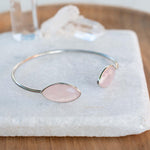 Rose quartz Adjustable Bracelet ~ Gold Plated 18k or Silver Plated ~ Handmade ~Statement~Bohemian ~Jewelry ~Gift For Her ~Gemstone MB040B