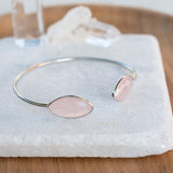 Rose quartz Adjustable Bracelet ~ Gold Plated 18k or Silver Plated ~ Handmade ~Statement~Bohemian ~Jewelry ~Gift For Her ~Gemstone MB040B