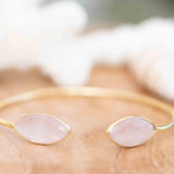 Rose quartz Adjustable Bracelet ~ Gold Plated 18k or Silver Plated ~ Handmade ~Statement~Bohemian ~Jewelry ~Gift For Her ~Gemstone MB040B