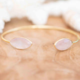 Rose quartz Adjustable Bracelet ~ Gold Plated 18k or Silver Plated ~ Handmade ~Statement~Bohemian ~Jewelry ~Gift For Her ~Gemstone MB040B