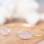 Rose quartz Adjustable Bracelet ~ Gold Plated 18k or Silver Plated ~ Handmade ~Statement~Bohemian ~Jewelry ~Gift For Her ~Gemstone MB040B