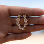 Rose Quartz Ear Climber Earrings ~ Stud ~ Jewelry ~ 18k Gold Plated ~ Natural ~ Minimalist Everyday ~ Gift for Her ~ Boho ~ Hippie ~ ME153