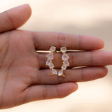 Rose Quartz Ear Climber Earrings ~ Stud ~ Jewelry ~ 18k Gold Plated ~ Natural ~ Minimalist Everyday ~ Gift for Her ~ Boho ~ Hippie ~ ME153