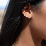 Rose Quartz Ear Climber Earrings ~ Stud ~ Jewelry ~ 18k Gold Plated ~ Natural ~ Minimalist Everyday ~ Gift for Her ~ Boho ~ Hippie ~ ME153
