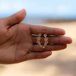 Rose Quartz Ear Climber Earrings ~ Stud ~ Jewelry ~ 18k Gold Plated ~ Natural ~ Minimalist Everyday ~ Gift for Her ~ Boho ~ Hippie ~ ME153