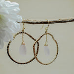 Rose Quartz Earrings ~18k Gold Plated ~ ME017 - Maresia Jewelry