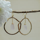 Rose Quartz Earrings ~18k Gold Plated ~ ME017 - Maresia Jewelry