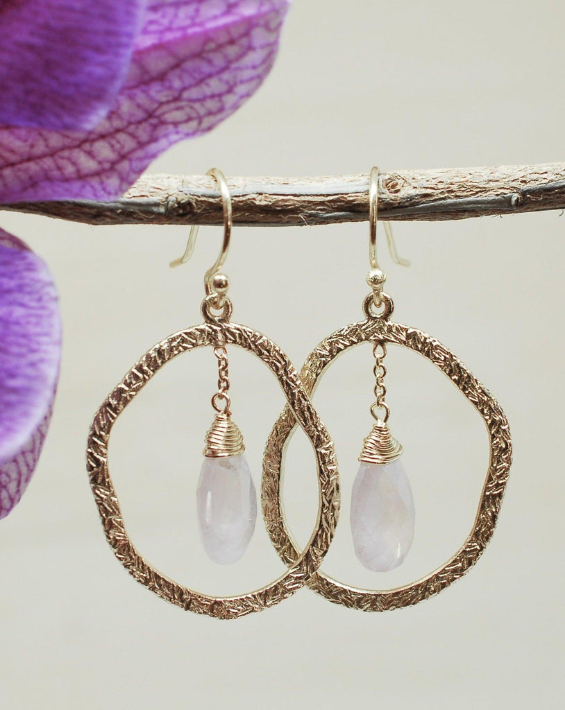 Rose Quartz Earrings ~18k Gold Plated~ ME021 - Maresia Jewelry