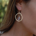 Rose Quartz Earrings ~18k Gold Plated~ ME021 - Maresia Jewelry
