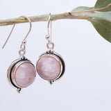 Rose Quartz Earrings ~ Dangle ~ Gemstone ~Sterling Silver 925 ~Handmade ~ Natural ~ Lightweight ~Love Stone ~ Jewelry ~ Boho - Maresia Jewelry