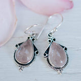 Rose Quartz Earrings ~ Dangle ~ Gemstone ~Sterling Silver 925 ~Handmade ~ Natural ~ Lightweight ~Love Stone ~ Jewelry ~ Boho ME016 - Maresia Jewelry
