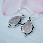 Rose Quartz Earrings ~ Dangle ~ Gemstone ~Sterling Silver 925 ~Handmade ~ Natural ~ Lightweight ~Love Stone ~ Jewelry ~ Boho ME016 - Maresia Jewelry