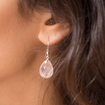 Rose Quartz Earrings  ~ Sterling Silver 925 ~ ME085 - Maresia Jewelry