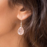 Rose Quartz Earrings  ~ Sterling Silver 925 ~ ME085 - Maresia Jewelry
