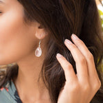 Rose Quartz Earrings  ~ Sterling Silver 925 ~ ME085 - Maresia Jewelry
