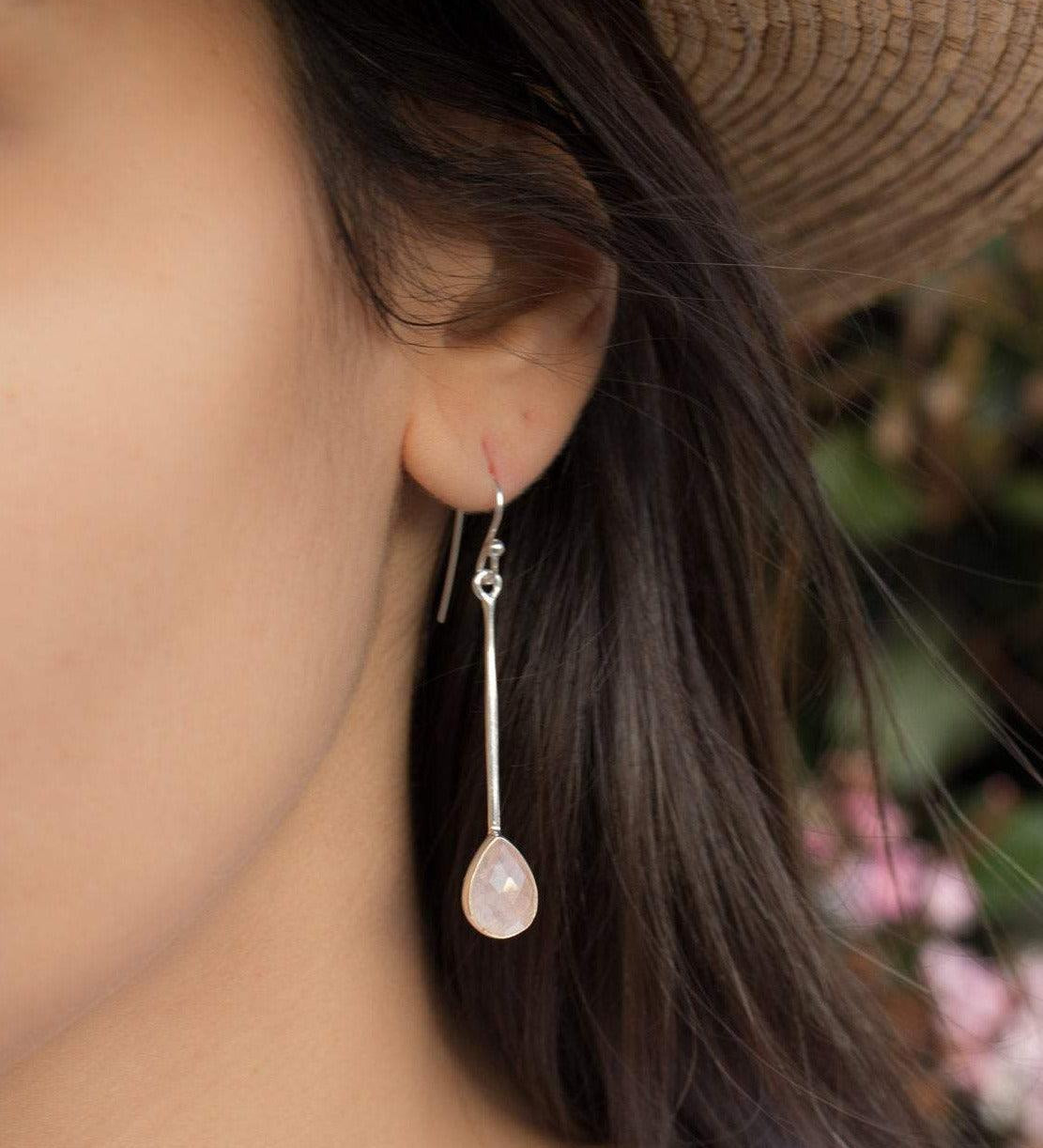 Rose Quartz Earrings ~Sterling Silver 925  ~ ME133 - Maresia Jewelry