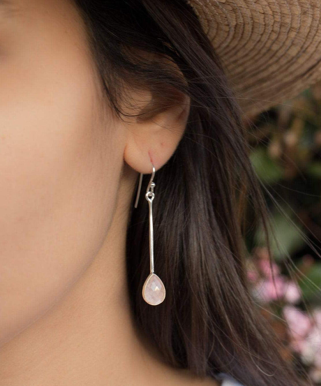 Rose Quartz Earrings ~Sterling Silver 925  ~ ME133 - Maresia Jewelry