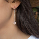 Rose Quartz Earrings ~Sterling Silver 925  ~ ME133 - Maresia Jewelry