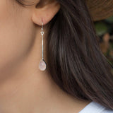 Rose Quartz Earrings ~Sterling Silver 925  ~ ME133 - Maresia Jewelry