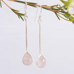 Rose Quartz Earrings ~Sterling Silver 925  ~ ME133 - Maresia Jewelry
