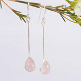 Rose Quartz Earrings ~Sterling Silver 925  ~ ME133 - Maresia Jewelry
