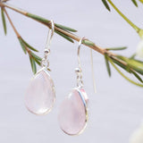 Rose Quartz Earrings ~ Sterling Silver 925  ~ ME138 - Maresia Jewelry