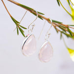 Rose Quartz Earrings ~ Sterling Silver 925  ~ ME138 - Maresia Jewelry