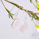 Rose Quartz Earrings ~ Sterling Silver 925  ~ ME138 - Maresia Jewelry