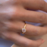 Rose Quartz Gold Ring ~ 18k Gold Plated ~ MR214 - Maresia Jewelry