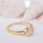 Rose Quartz Gold Ring ~ 18k Gold Plated ~ MR214 - Maresia Jewelry