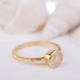 Rose Quartz Gold Ring ~ 18k Gold Plated ~ MR214 - Maresia Jewelry