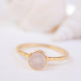 Rose Quartz Gold Ring ~ 18k Gold Plated ~ MR214 - Maresia Jewelry