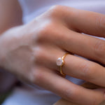 Rose Quartz Gold Ring ~ 18k Gold Plated ~ MR214 - Maresia Jewelry