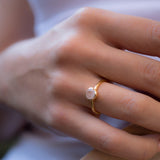 Rose Quartz Gold Ring ~ 18k Gold Plated ~ MR214 - Maresia Jewelry