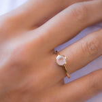 Rose Quartz Gold Ring ~ 18k Gold Plated ~ MR214 - Maresia Jewelry