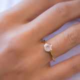 Rose Quartz Gold Ring ~ 18k Gold Plated ~ MR214 - Maresia Jewelry