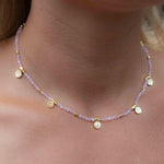 Rose Quartz Necklace ~ Gold Plated 18k ~Choker ~ Jewelry ~ Gift For Her ~ Minimalist~ Handmade~ Thin Chain~ Delicate ~Layered ~ MN104