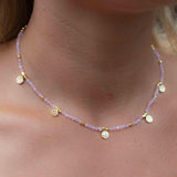 Rose Quartz Necklace ~ Gold Plated 18k ~Choker ~ Jewelry ~ Gift For Her ~ Minimalist~ Handmade~ Thin Chain~ Delicate ~Layered ~ MN104
