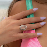 Rose Quartz Oval Ring ~ Gemstone ~ Natural ~ Sterling Silver 925 ~ Jewelry ~ Handmade~ January Birthstone -MR264